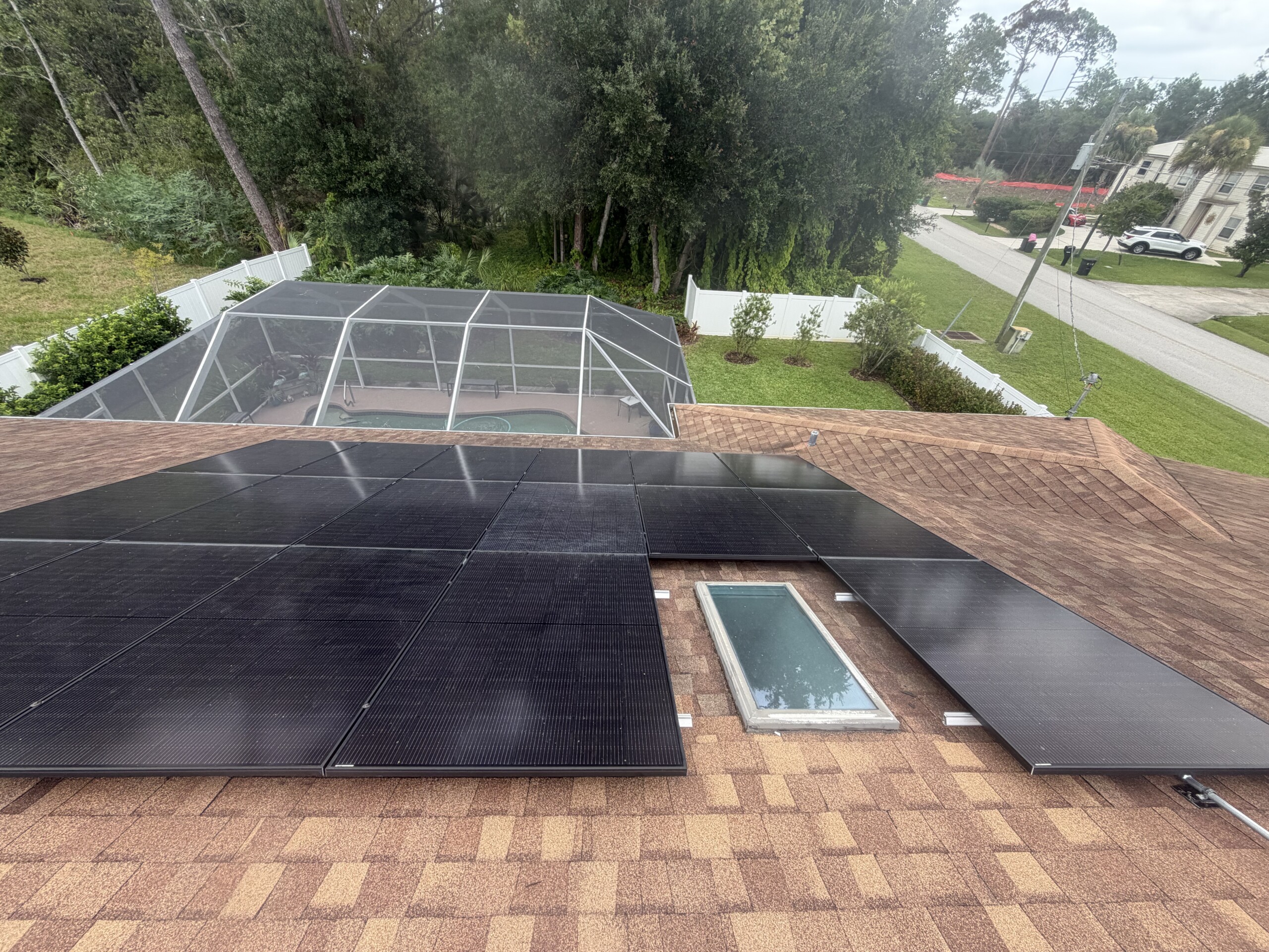 Residential rooftop solar panels photographed during a Sundial solar project