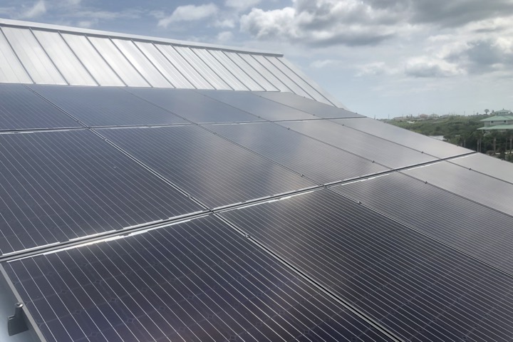 Completed solar electric panel installation