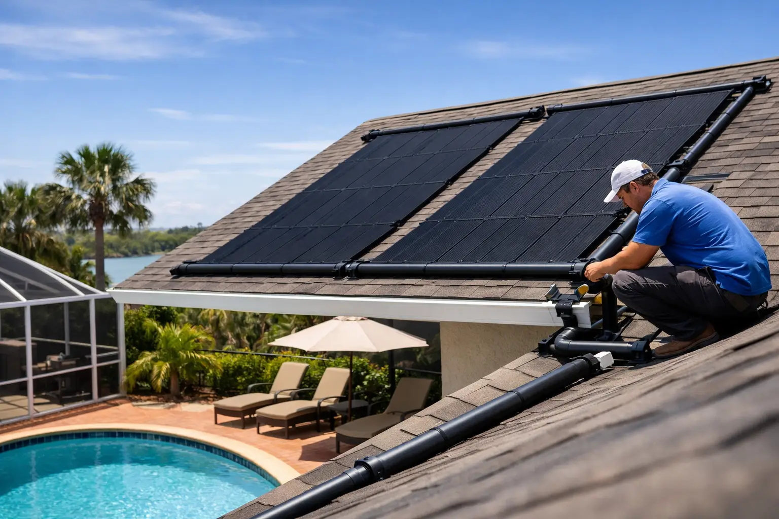 Solar Pool Heater Installation in Volusia