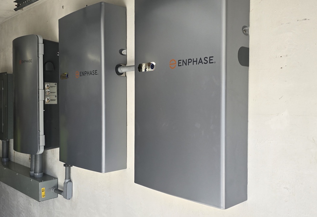 Enphase battery storage equipment installed by Sundial Solar Services