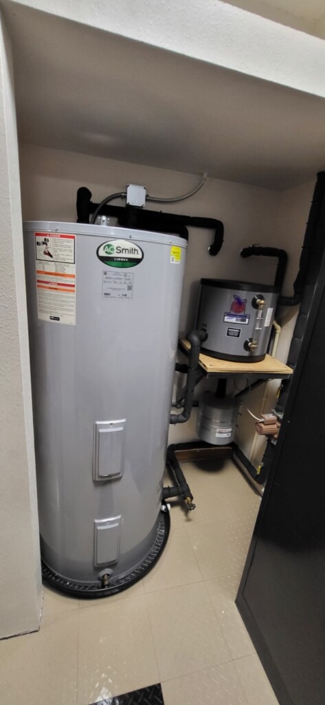 Completed A.O. Smith solar water heating system installation